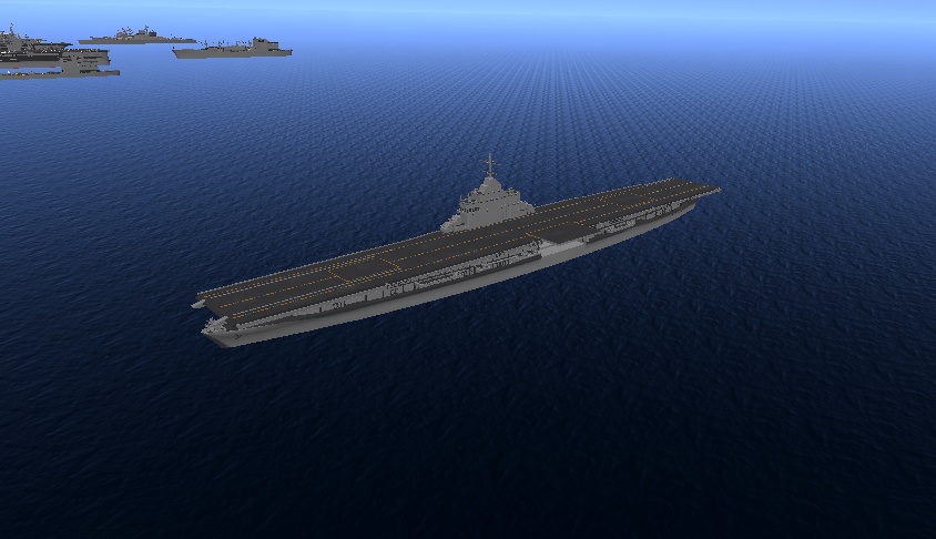 [VRChat想定](ワールド遠景用) 戦中.戦後風 航空母艦<ギミックなし>