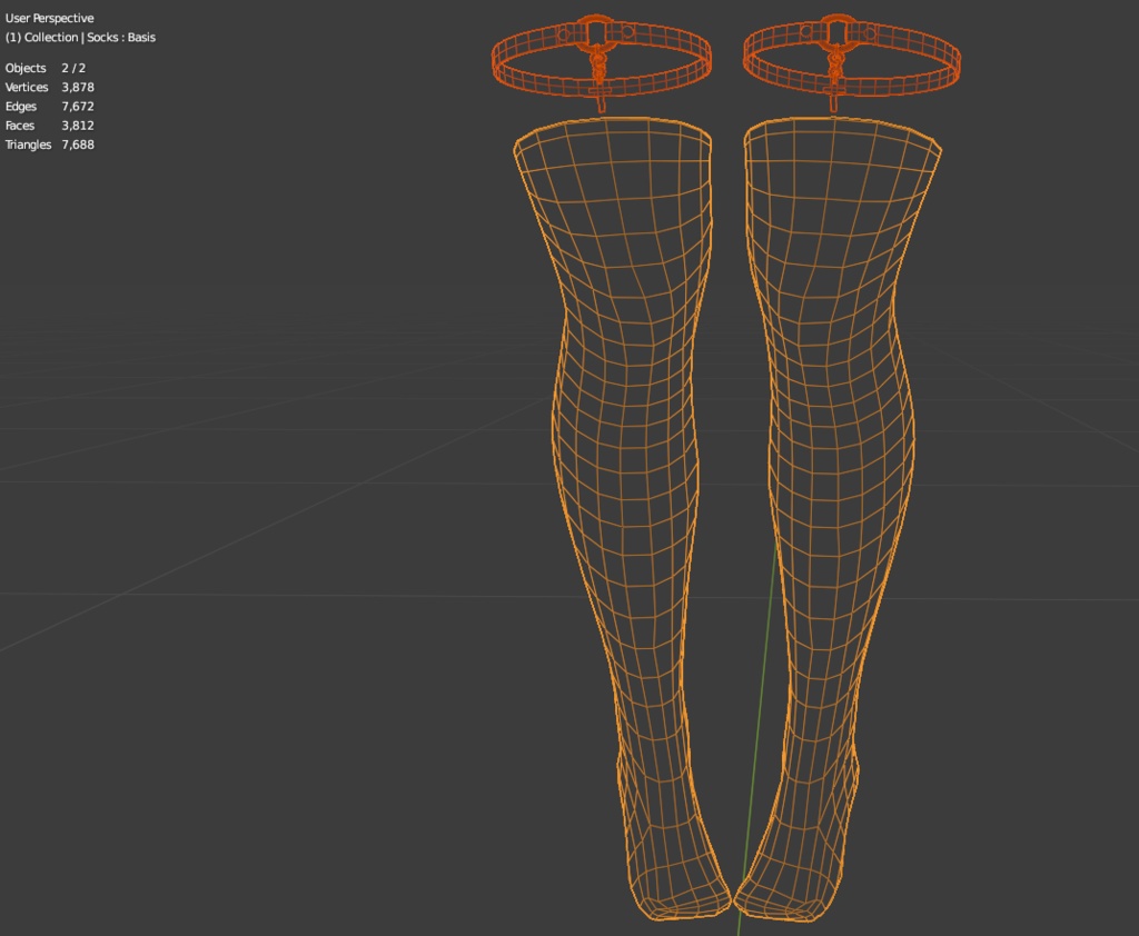 Heeled Socks + Garters | 3D Asset | Personal/Commercial License