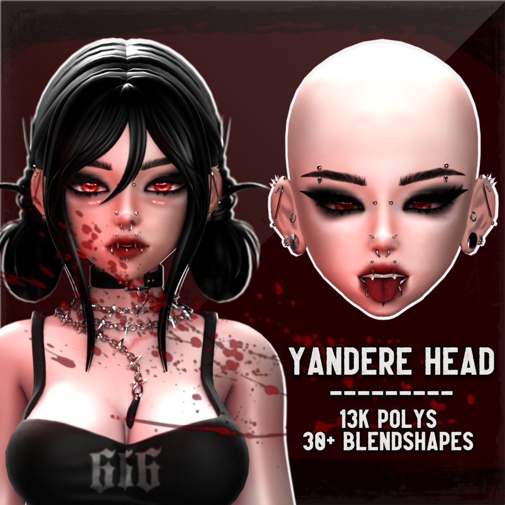 Yandere Head | 3D Asset | Personal/Commercial License