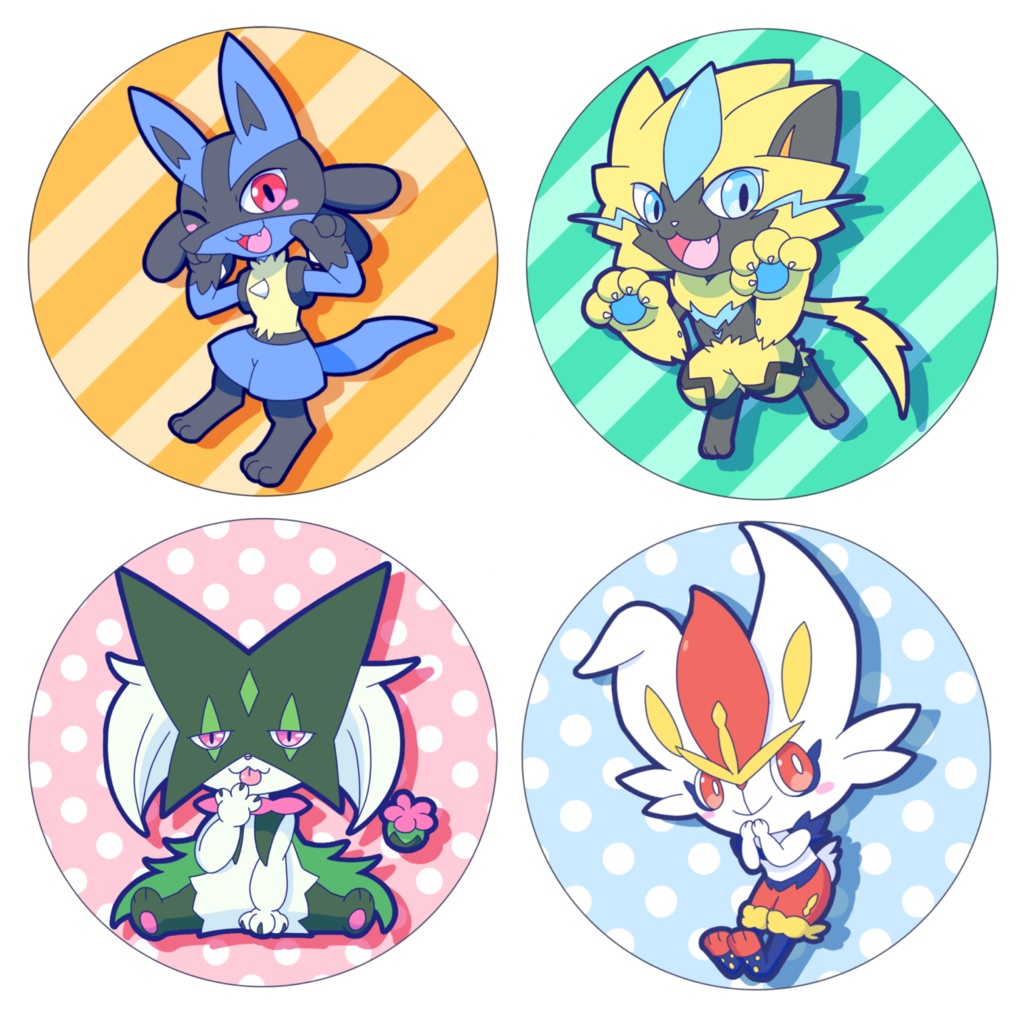 ポケモン 缶バッジ(4種類セット) ※別途送料あり