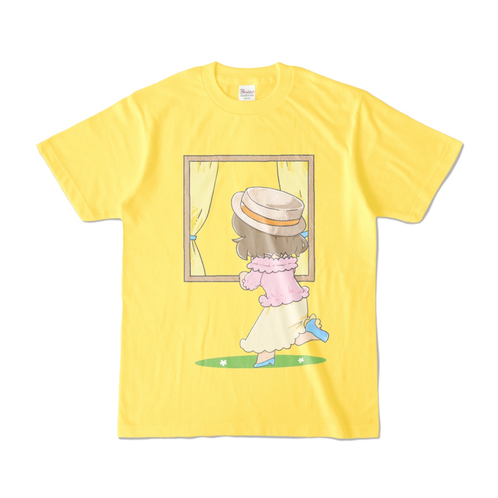 後ろの人を旅行に誘う並木芽衣子Ｔシャツ（黄）