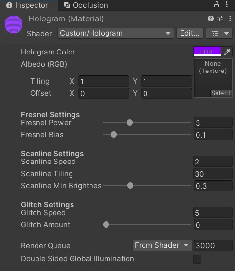 【お試し価格】ホログラムシェーダー(グリッチエフェクト付き)/ Hologram Shader with Glitch Effect