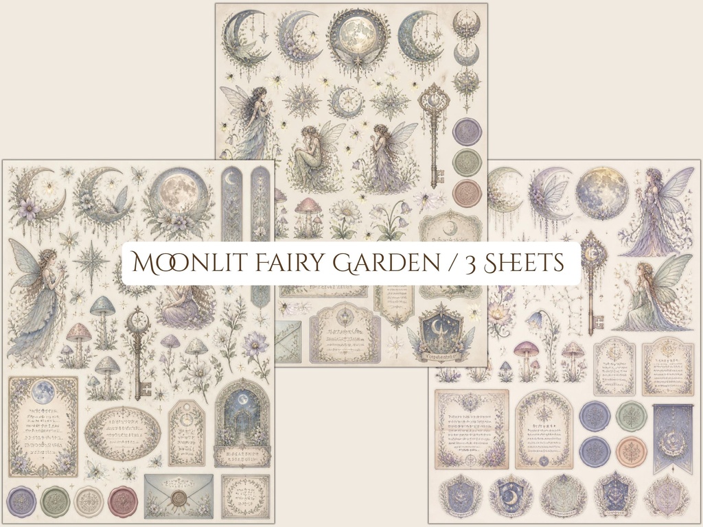Fayloria Junk Journal Ephemera|Fairy Kingdom|Starter Kit|妖精王国のジャンクジャーナル素材|3テーマ・9枚セット