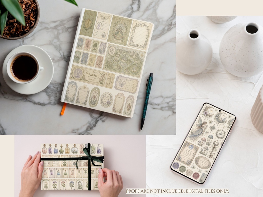 Fayloria Junk Journal Ephemera|Fairy Kingdom|Starter Kit|妖精王国のジャンクジャーナル素材|3テーマ・9枚セット