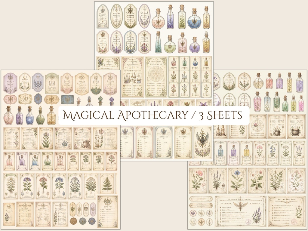 Fayloria Junk Journal Ephemera|Fairy Kingdom|Starter Kit|妖精王国のジャンクジャーナル素材|3テーマ・9枚セット