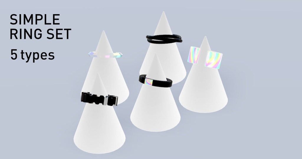 【VRC想定】Simple Ring Set (5types)