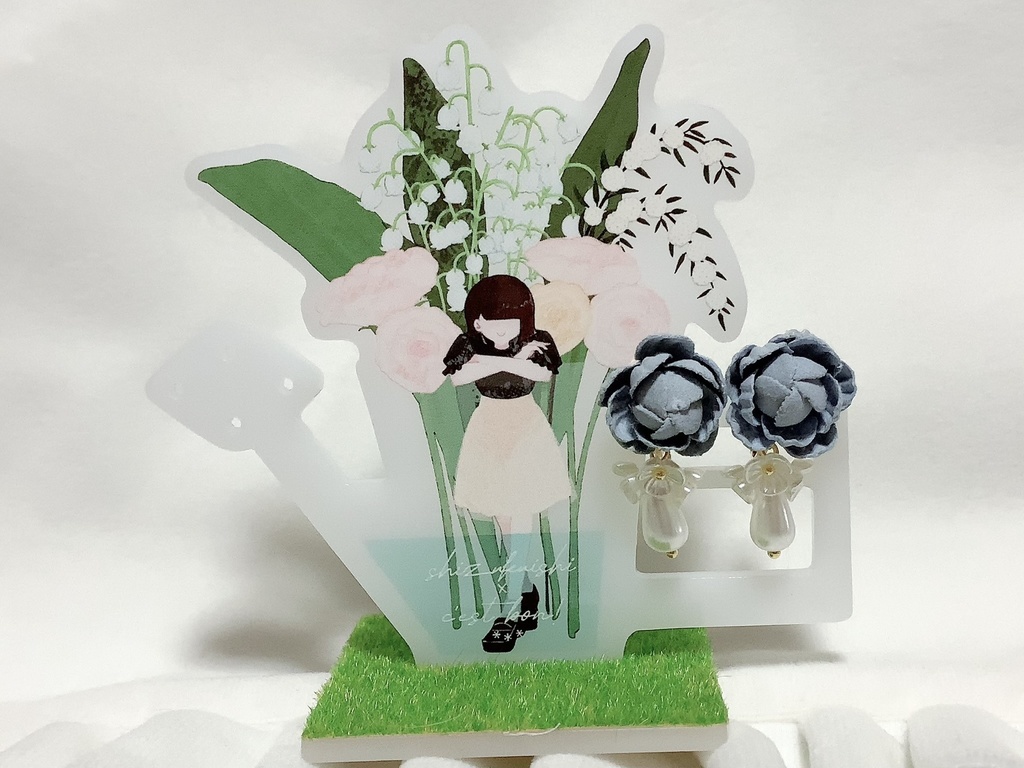 イヤリングまたはピアス付きアクセサリーアクリルスタンド コラボレーション商品