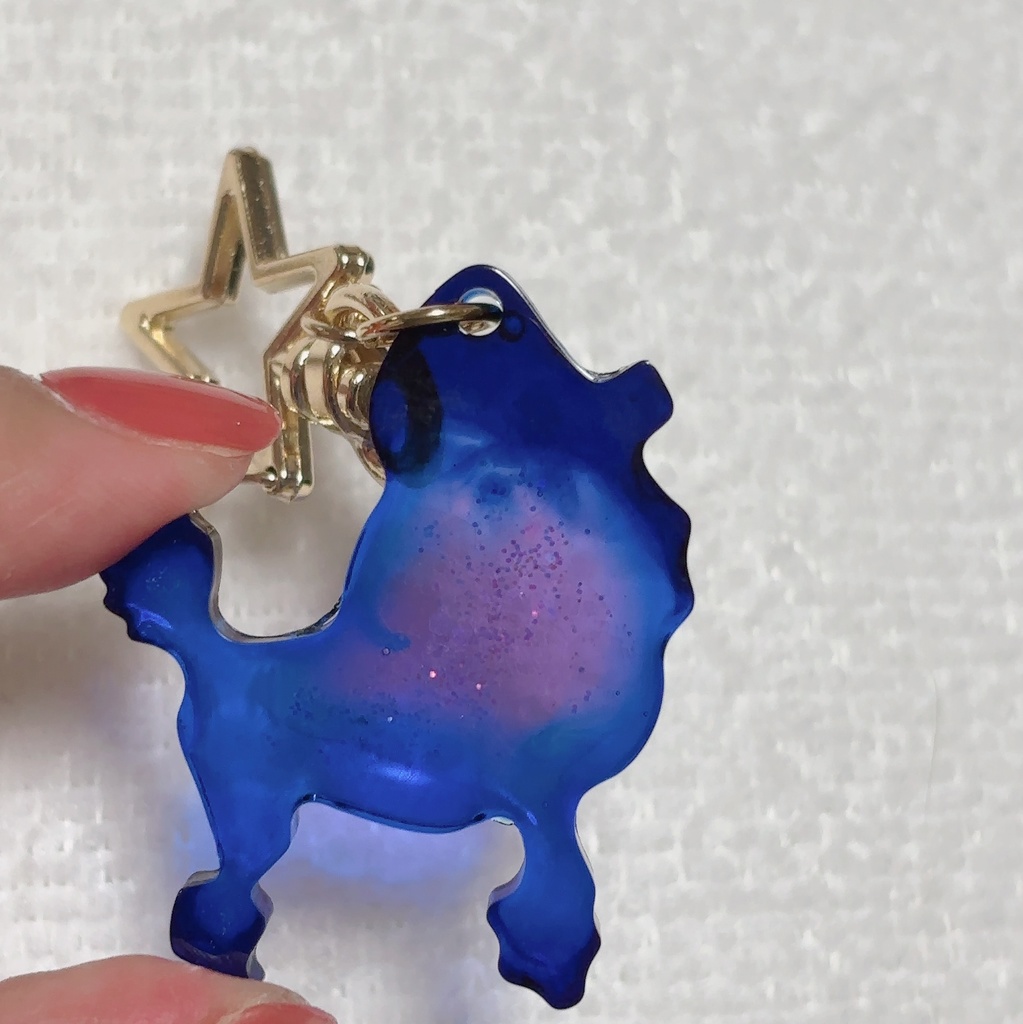 星空わんこのキーホルダー(トイプードル)