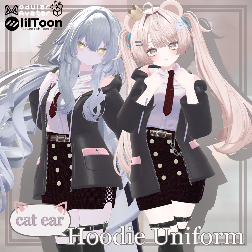 Hoodie School Uniform 猫耳パーカー制服