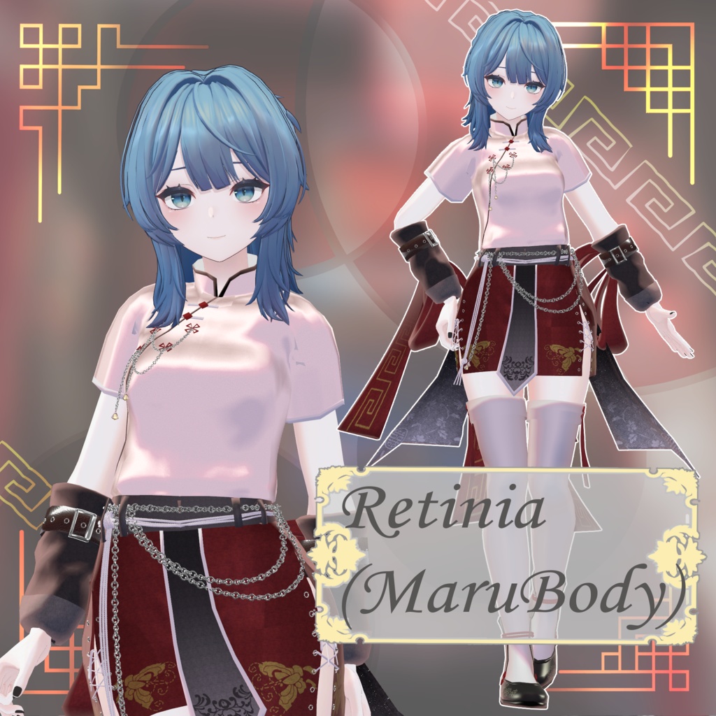 【17アバター以上対応】3D衣装『Red Lotus Outfit』【VRChat想定】