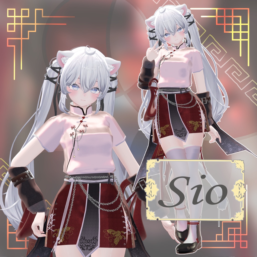 【17アバター以上対応】3D衣装『Red Lotus Outfit』【VRChat想定】