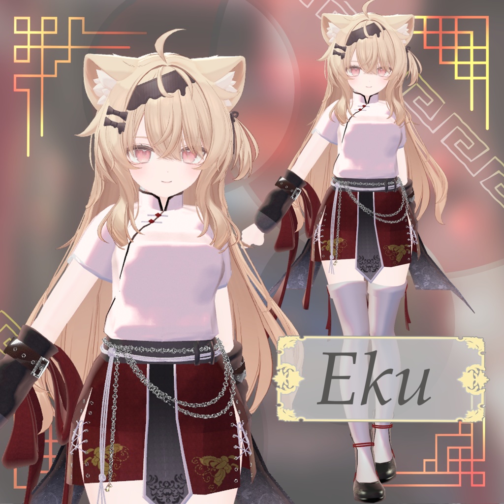 【17アバター以上対応】3D衣装『Red Lotus Outfit』【VRChat想定】