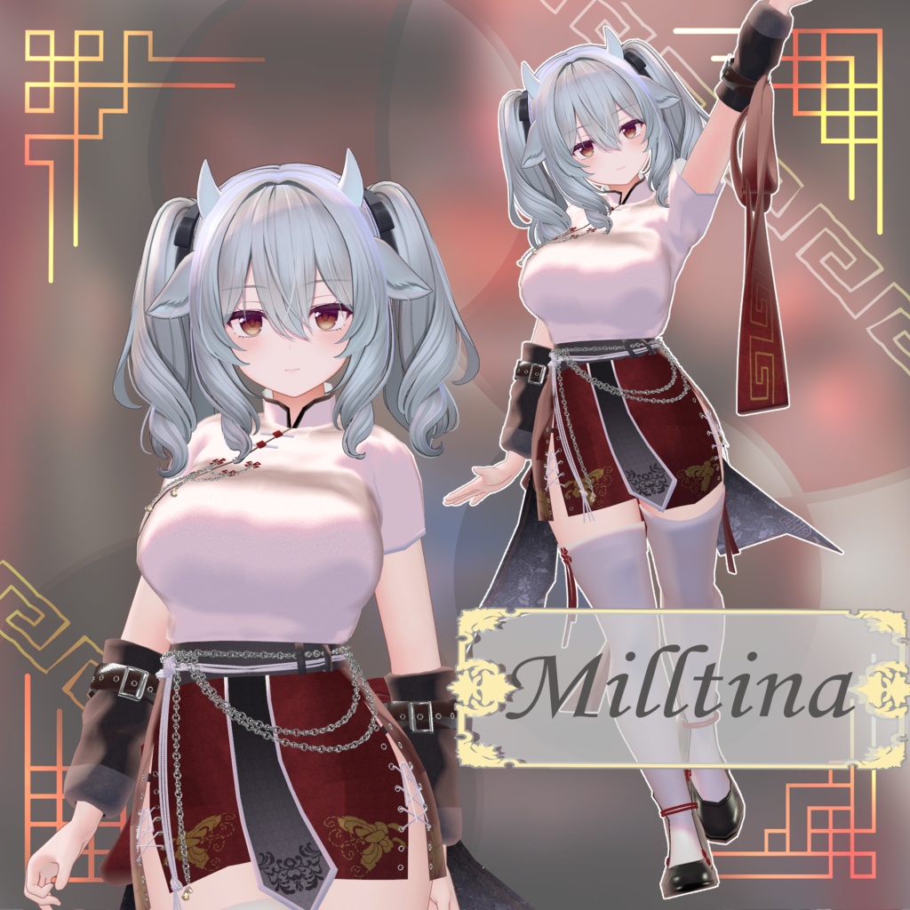 【17アバター以上対応】3D衣装『Red Lotus Outfit』【VRChat想定】