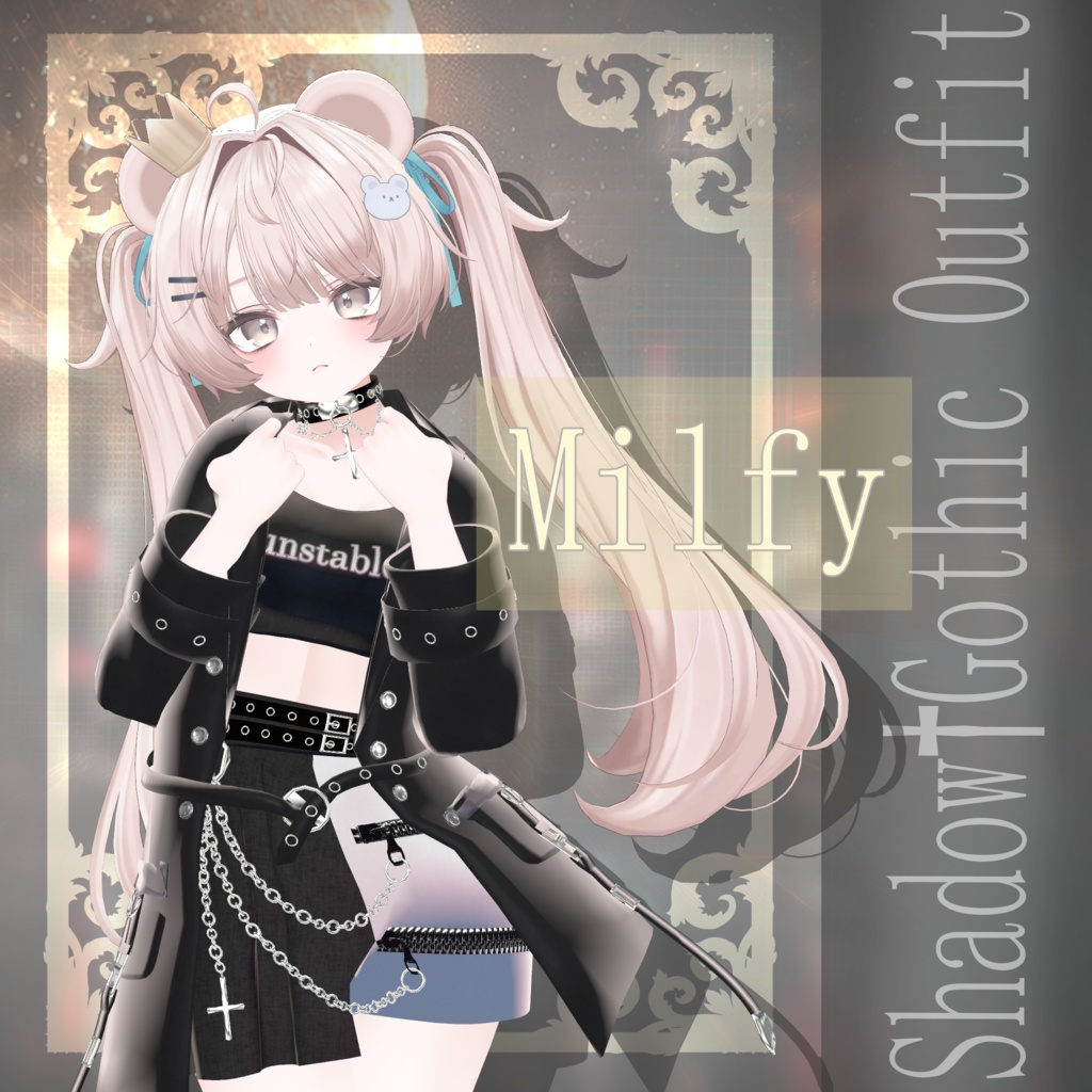 3D衣装『Shadow Gothic Outfit』【VRChat想定】