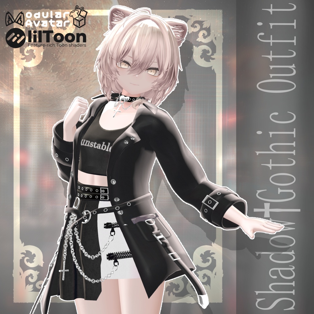 3D衣装『Shadow Gothic Outfit』【VRChat想定】