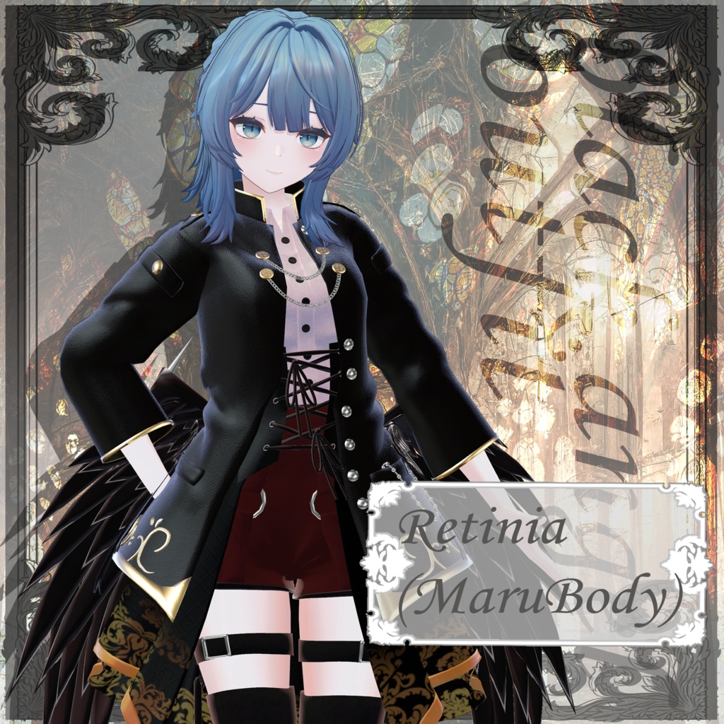 【15アバター以上対応】3D衣装『Black Angel Outfit』【VRChat想定】