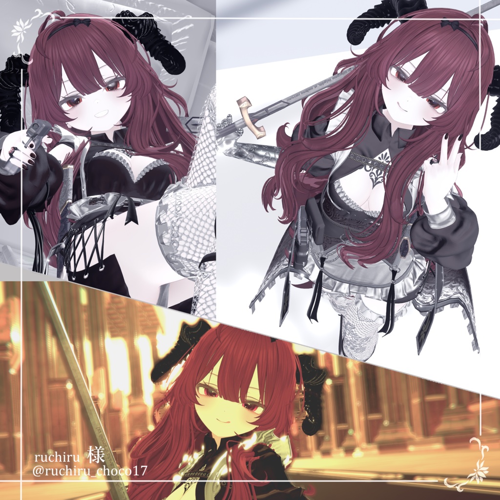 【18アバター対応💖】銃、剣、義手ギミック付き!3D衣装『Servant Maid Outfit – 機巧従者メイド装束』【VRChat想定】#Millenoa