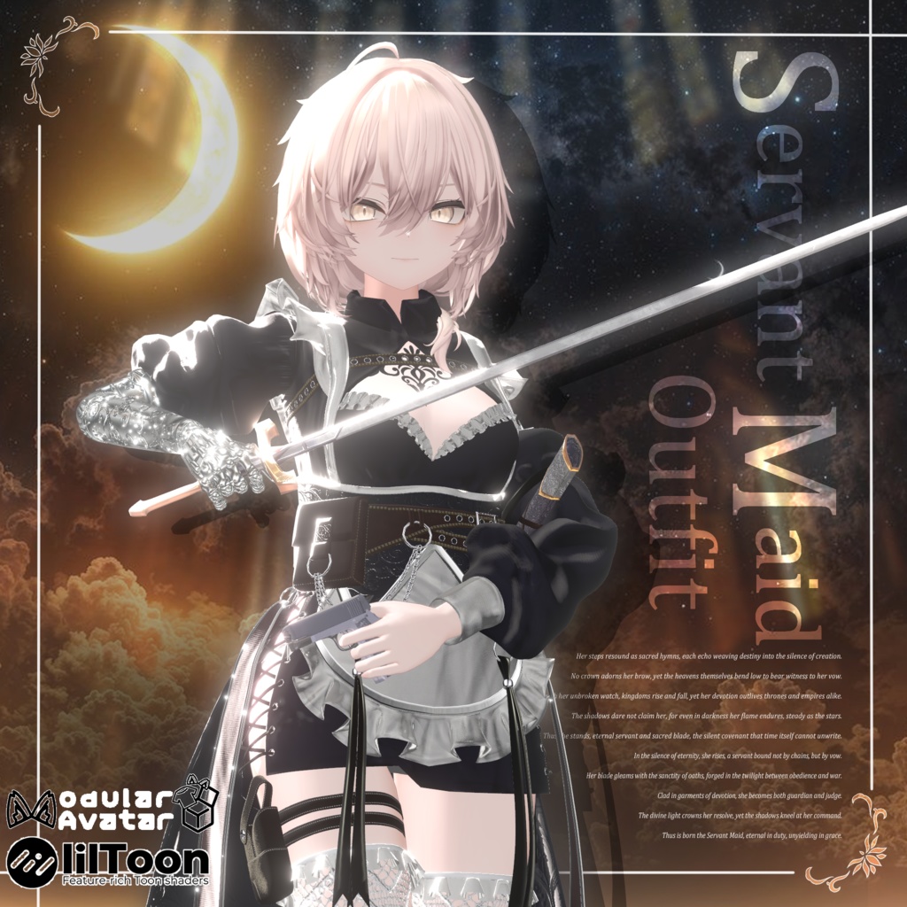 【発売記念！超ビッグセール中💖】3D衣装『Servant Maid Outfit – 機巧従者メイド装束』【VRChat想定】#Millenoa