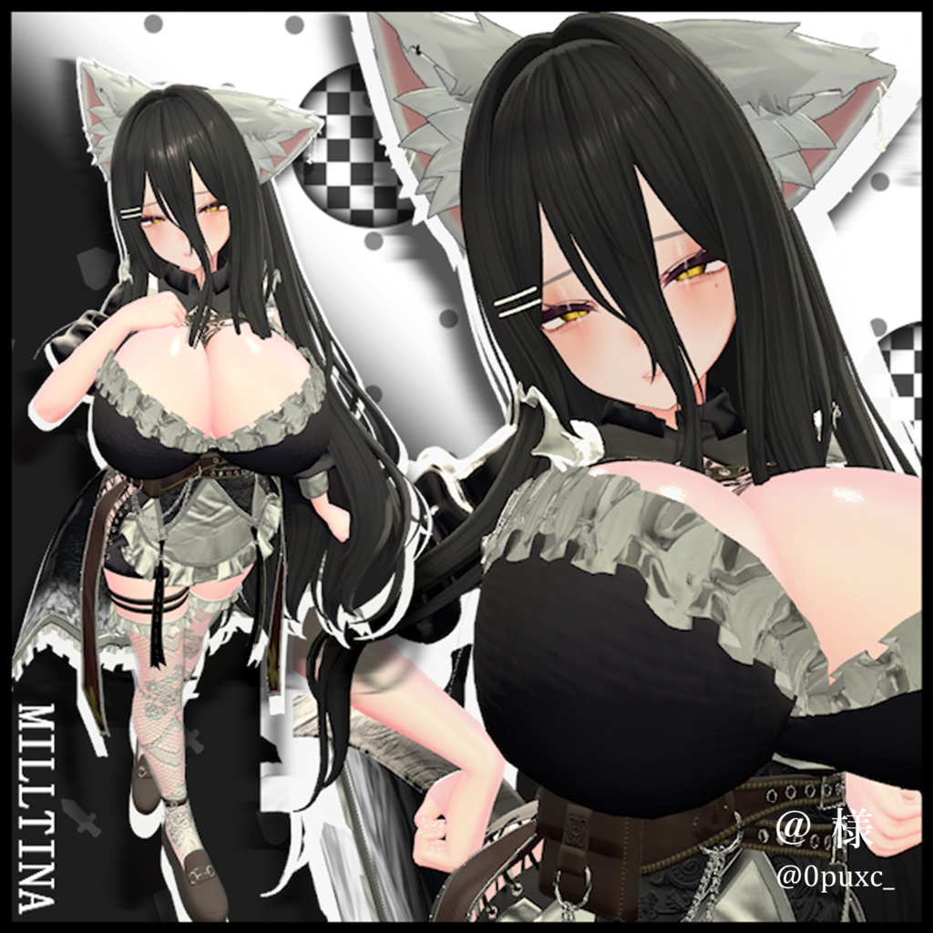 【18アバター対応💖】銃、剣、義手ギミック付き!3D衣装『Servant Maid Outfit – 機巧従者メイド装束』【VRChat想定】#Millenoa
