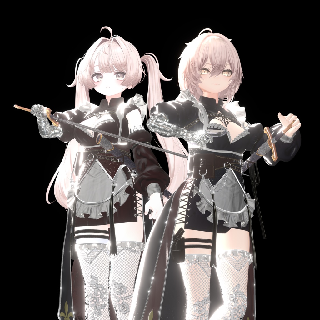 【18アバター対応💖】銃、剣、義手ギミック付き!3D衣装『Servant Maid Outfit – 機巧従者メイド装束』【VRChat想定】#Millenoa