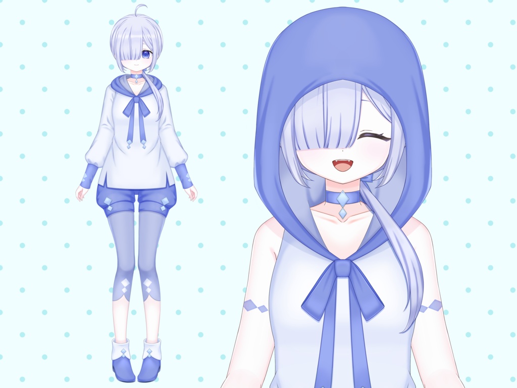 【汎用イラスト】目隠れ女の子【パーツ分けPSD】