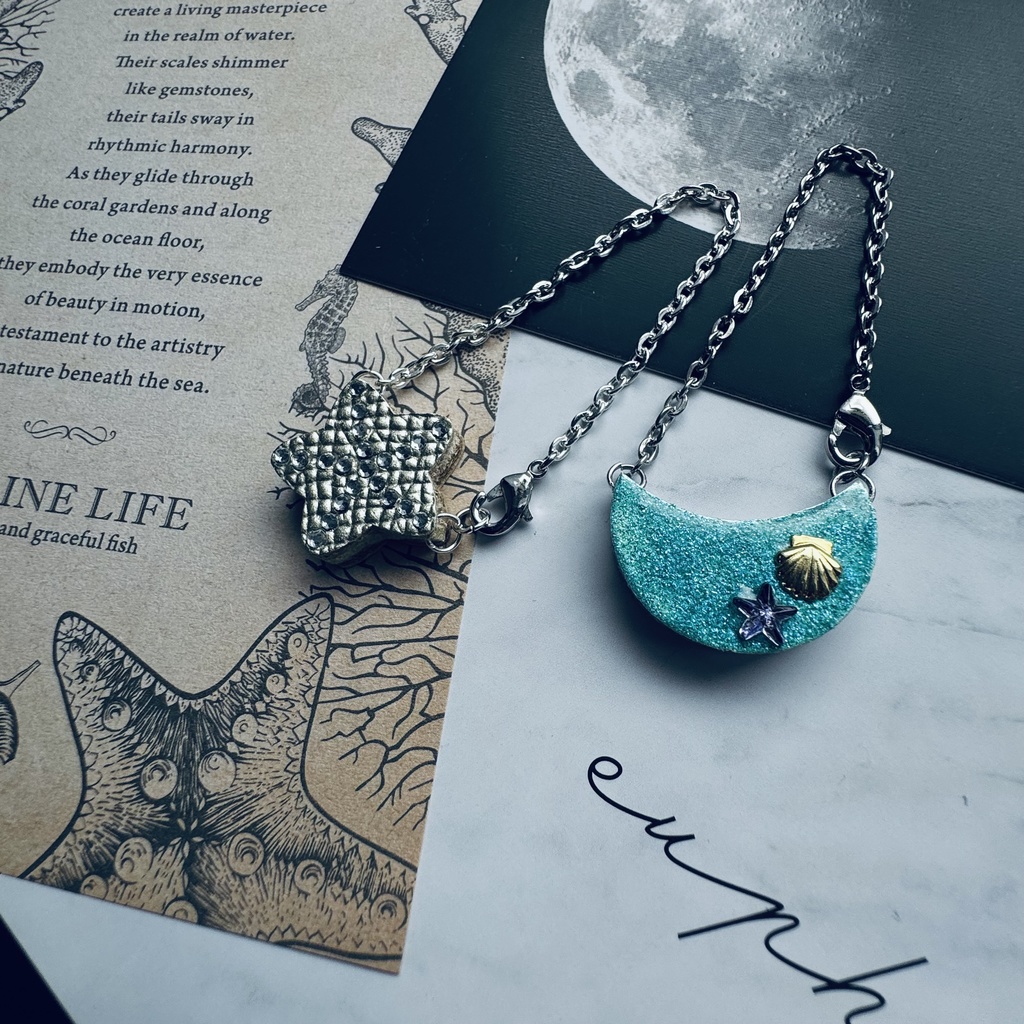 10cmぬい/ねん用 リトルマーメイド＆ヒトデ本革製バッグ 