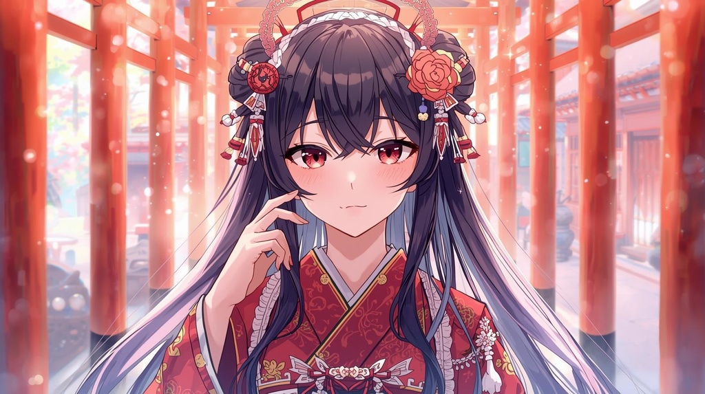 ✨かっこかわいい巫女少女イラスト/Miko Girl Illustration✨