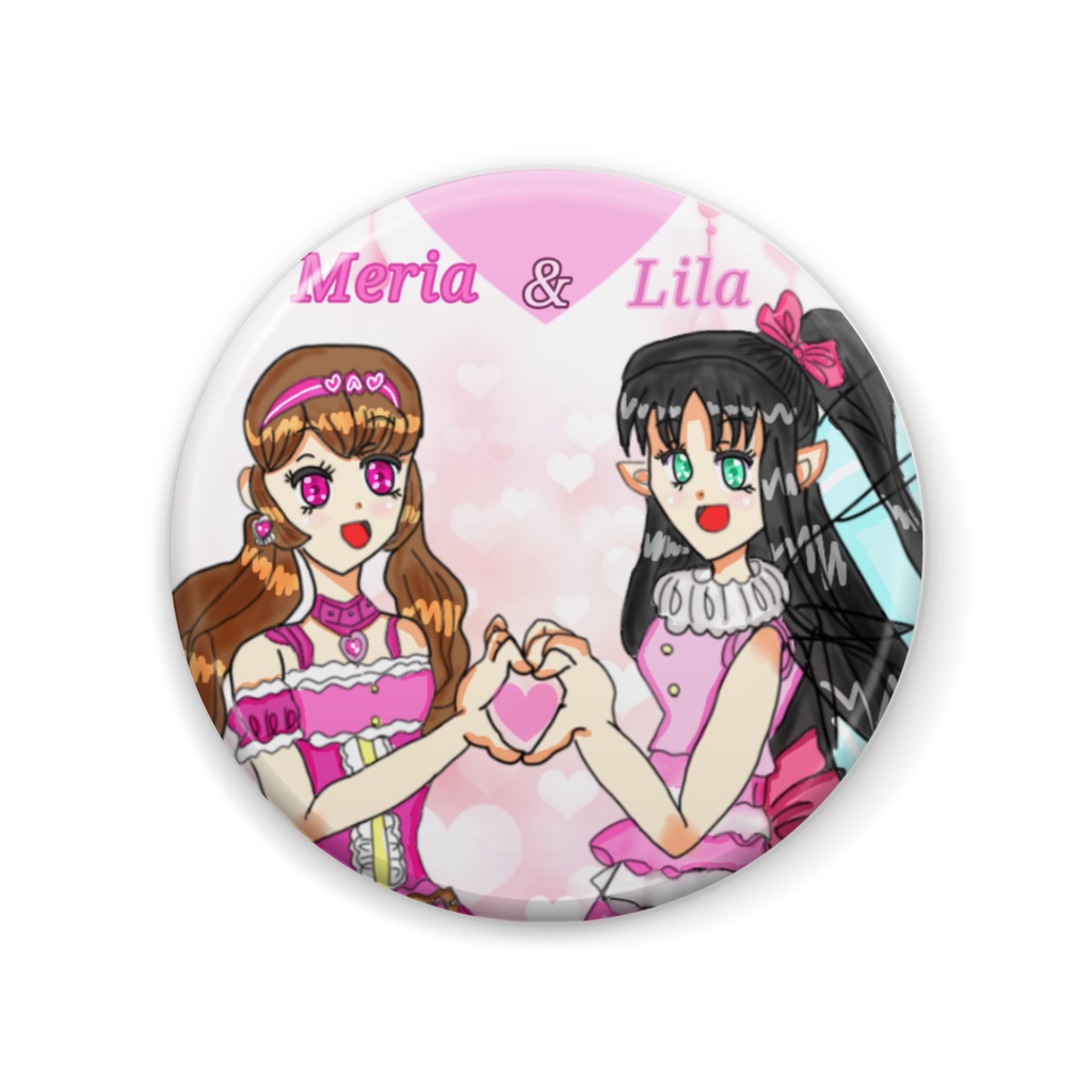 Pink Girls(リラ&メリア)缶バッジ