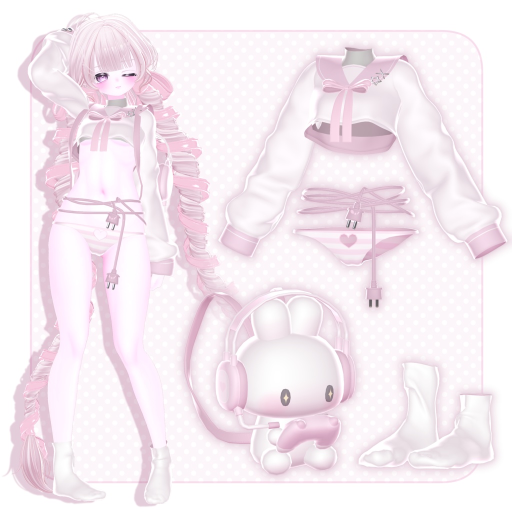 【 セール / SALE中 】7アバター対応 ♡ えんじぇる♡せーらびっと