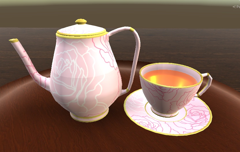 【3D小物】ティーセット(カップ&ソーサー&ポット)