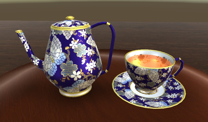 【3D小物】ティーセット(カップ&ソーサー&ポット)