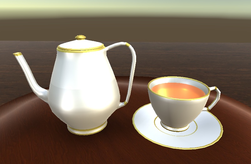 【3D小物】ティーセット(カップ&ソーサー&ポット)