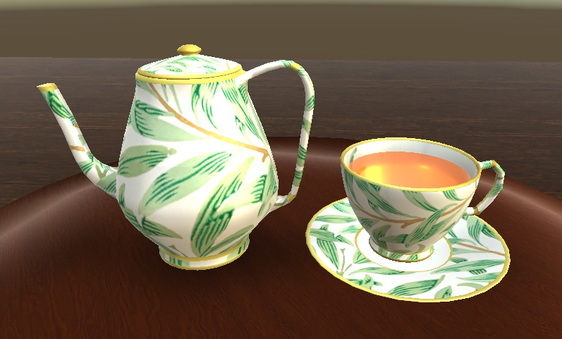 【3D小物】ティーセット(カップ&ソーサー&ポット)