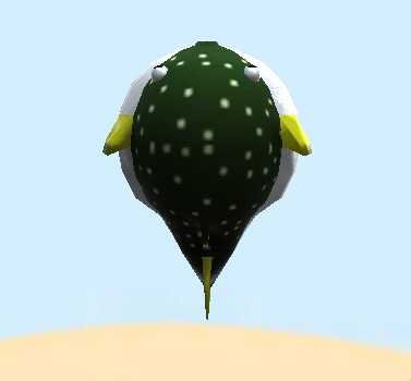 【3D小物】ふくれたフグのぬいぐるみ