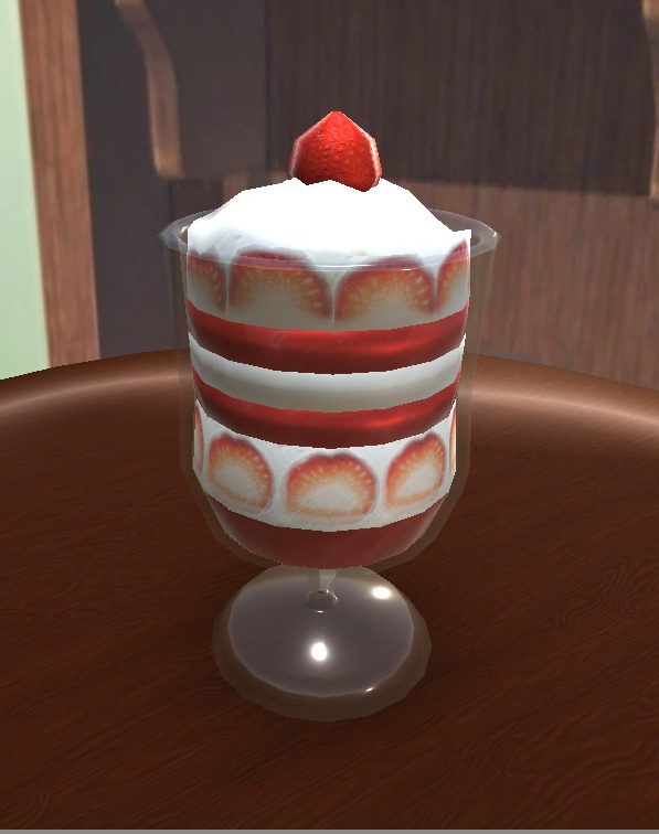 【3D小物】グラスケーキ（ストロベリー）