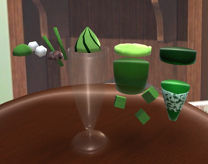 【3D小物】抹茶パフェ