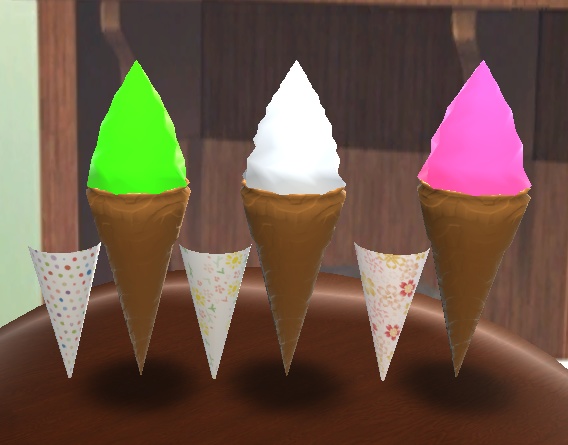 【3D小物】ソフトクリーム(3色)