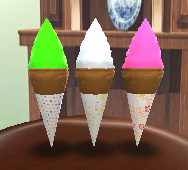 【3D小物】ソフトクリーム(3色)