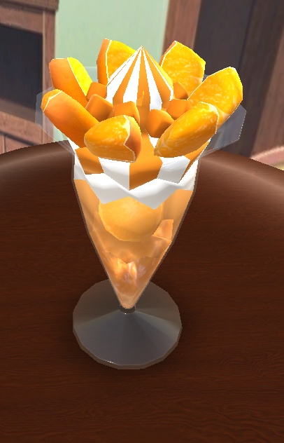 【3D小物】オレンジ色のパフェ