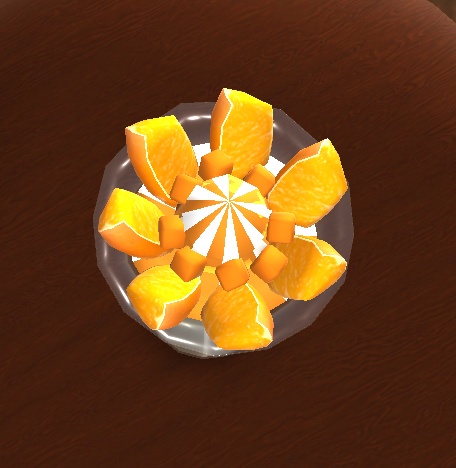 【3D小物】オレンジ色のパフェ