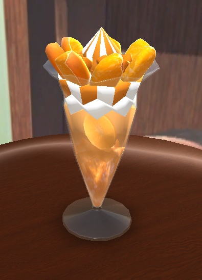 【3D小物】オレンジ色のパフェ