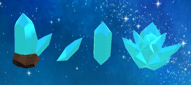 【3D小物】クリスタル4種【ゲーム素材】