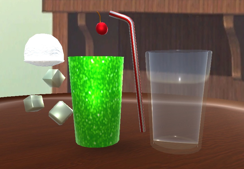 【3D小物】メロンクリームソーダ&コーラフロート