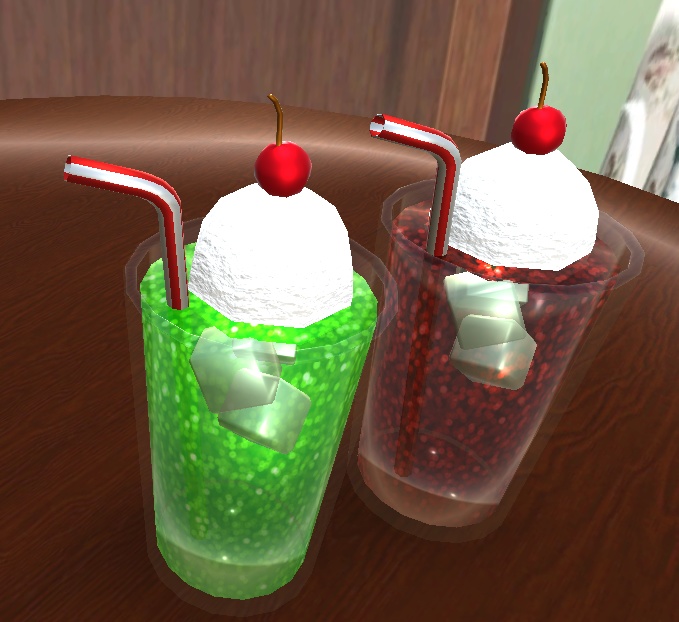 【3D小物】メロンクリームソーダ&コーラフロート