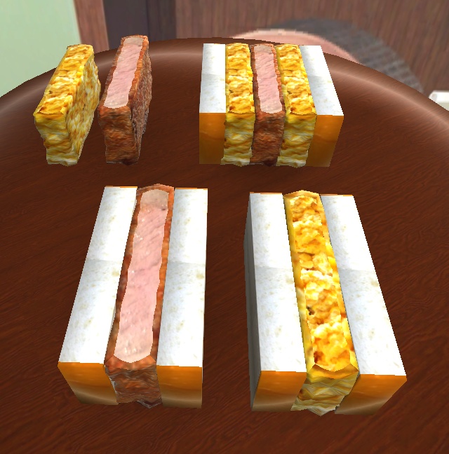 【3D小物】カツサンド&卵サンド
