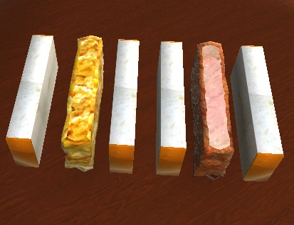 【3D小物】カツサンド&卵サンド