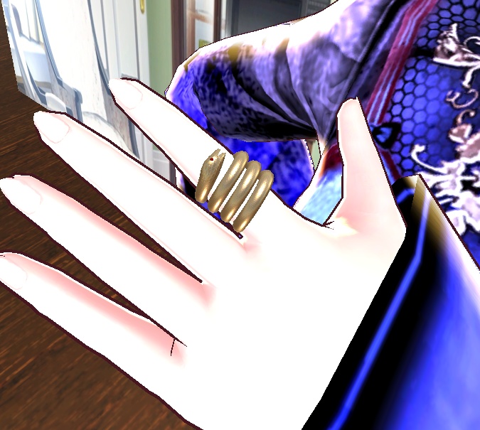 【3D小物】蛇のリングとクロスアクセサリー