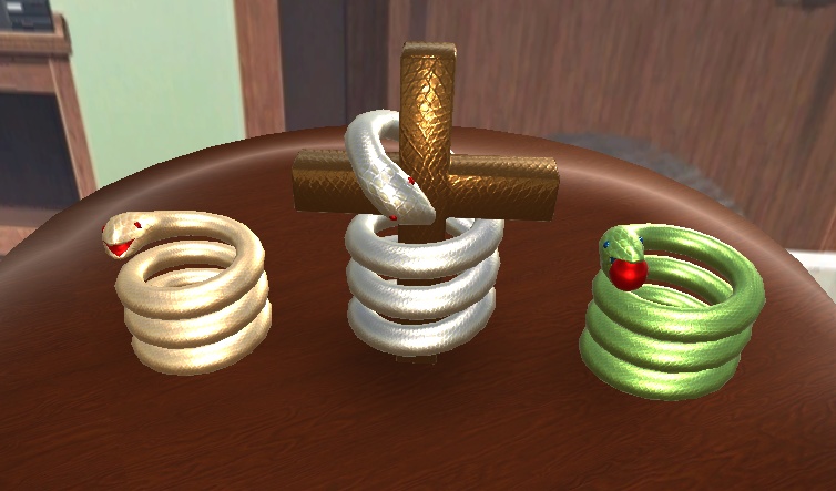 【3D小物】蛇のリングとクロスアクセサリー