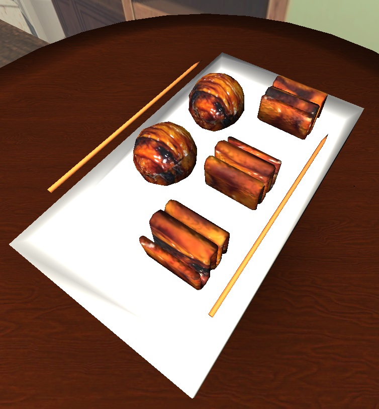 【3D小物】やきとりセット1(鳥皮、つくね)