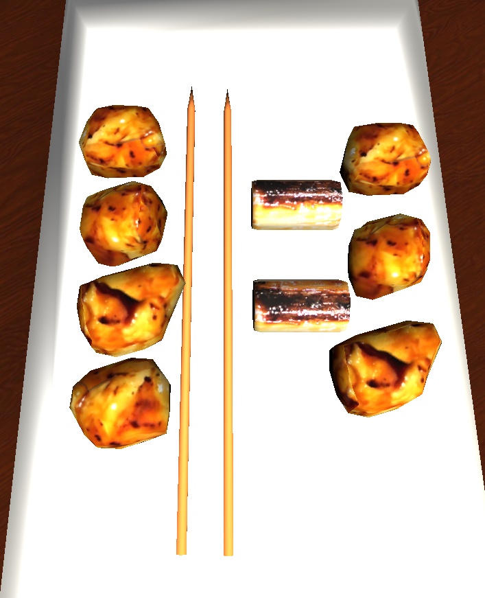 【3D小物】やきとりセット2(もも、ねぎま)塩版、タレ版